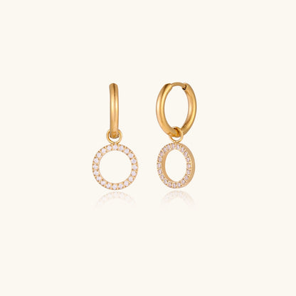 Halo Circle Drop Earrings