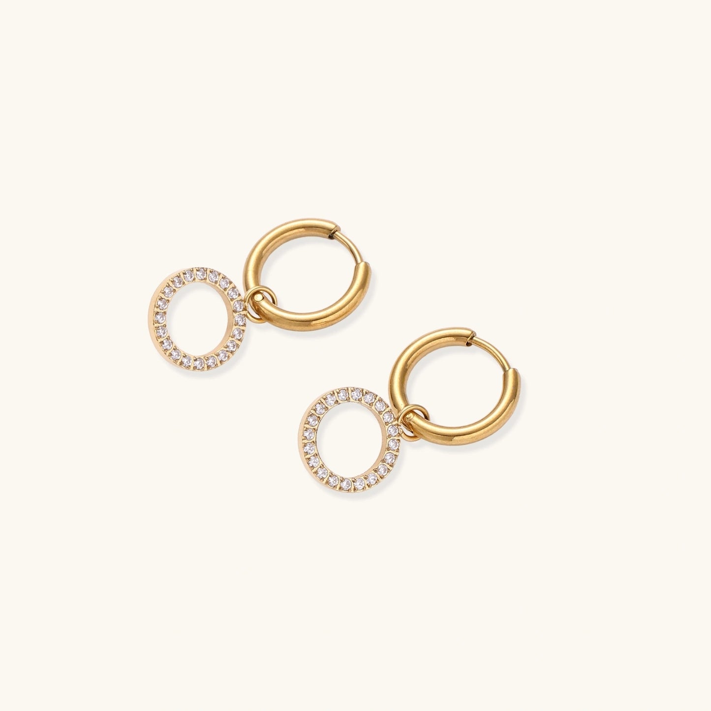 Halo Circle Drop Earrings