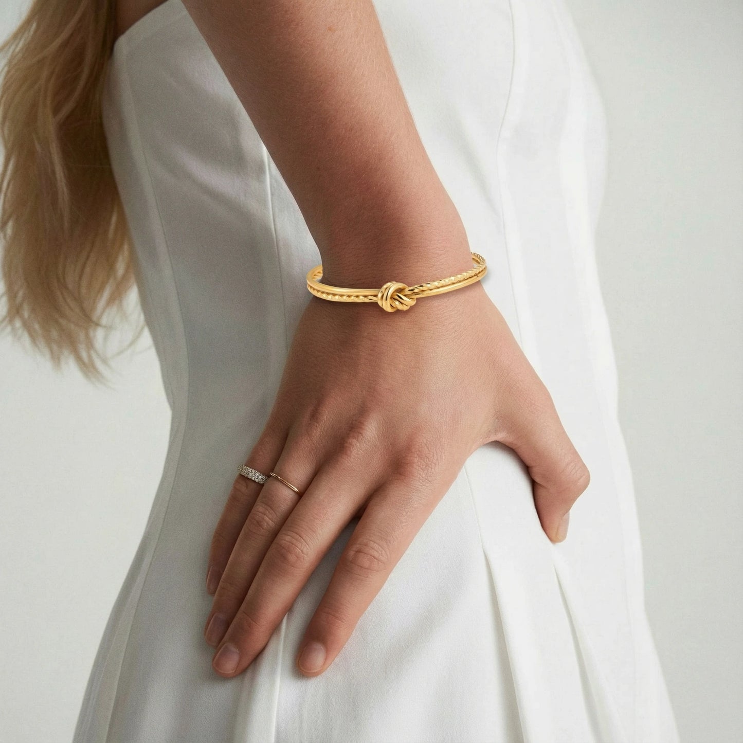 Golden Knot Cuff Bangle