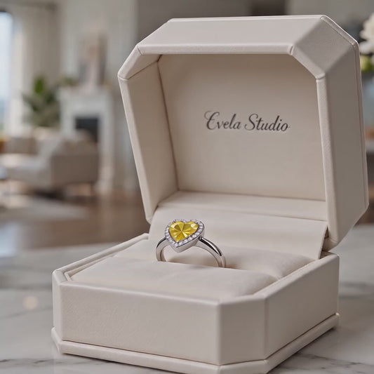 Golden Heart Halo Ring